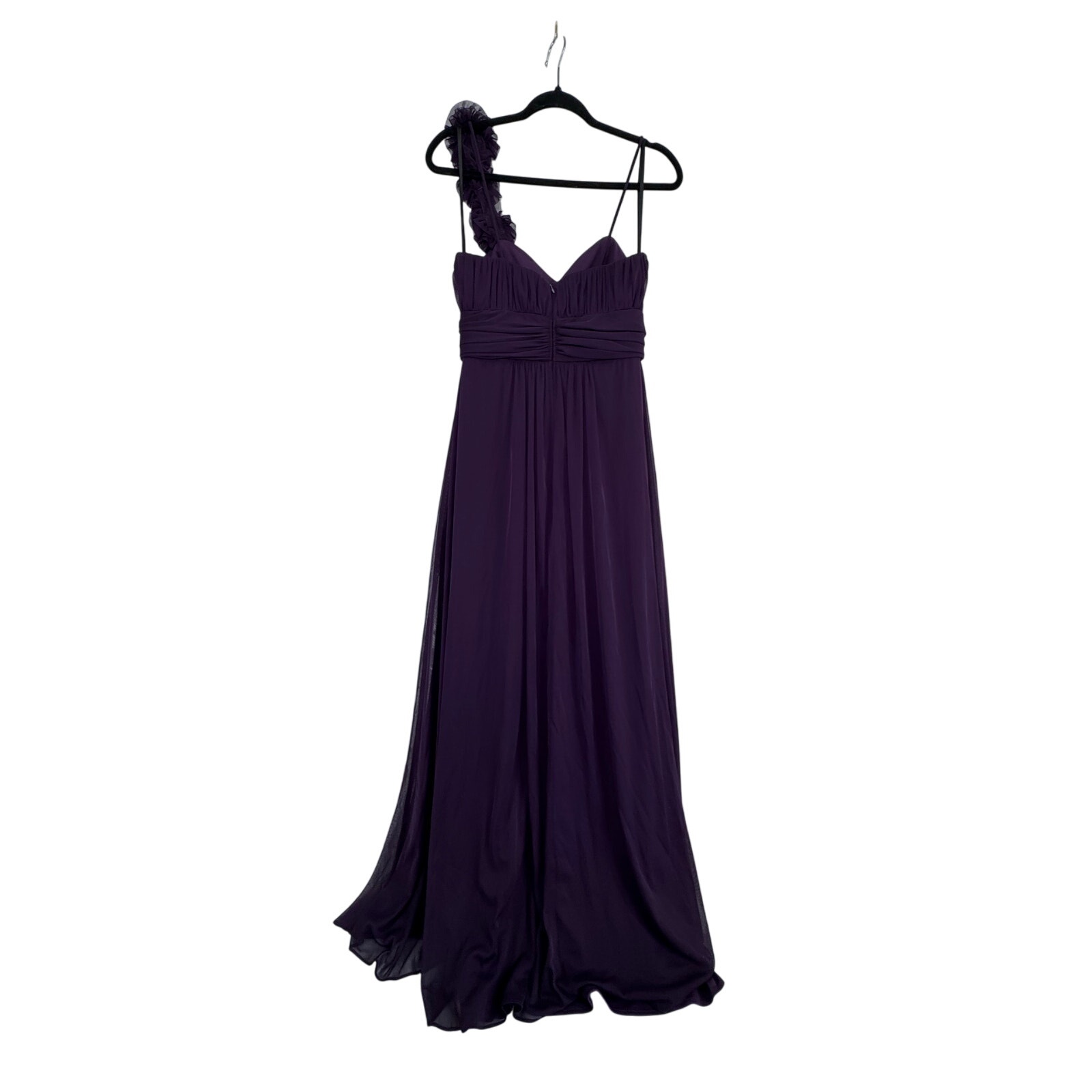 Betsy Adam Purple Chiffon Evening Gown One Shoulder Formal Dress Size 8 Prom